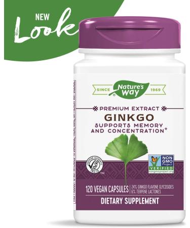 Nature's Way Ginkgo Biloba 120 Vegan Capsules - Boost Memory & Focus - Buy Online on GoSupps.com