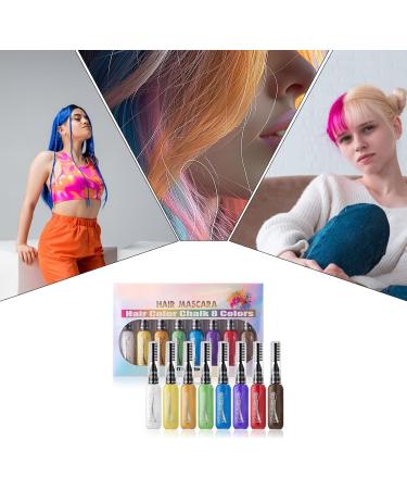 Peignes craie pour cheveux pour filles peigne craie pour cheveux lavable - Ensemble de teinture de mascara pour femmes Ensemble de craies pour lavables de 8 couleurs teinture UN 1 unit (Lot de 1) - Buy Online on GoSupps.com