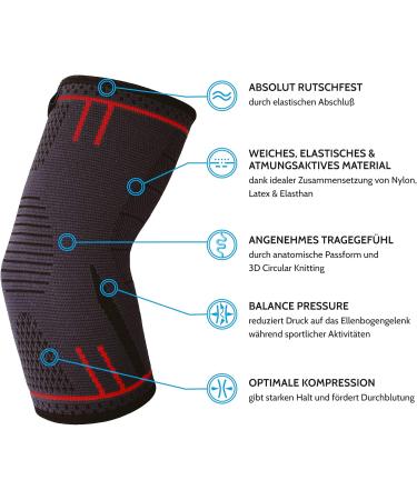 Agile Now Elbow Bandage - Non-Slip Tennis Arm Support for Men & Women | Stabilizes & Protects Joints | Ideal for Sports like Tennis Weightlifting Golf & More - Red - Buy Online on GoSupps.com