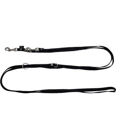 Elropet Adjustable Dog Leash for Small Dogs - Mini Double Linen 2m-5m Length 10mm - Black - Ideal for Comfortable Walking - Buy Online on GoSupps.com