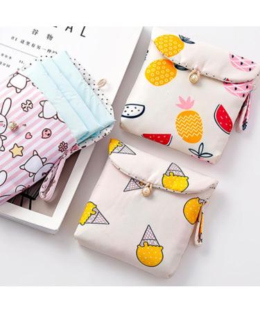 Shop Miedeon 2 PCs Tampon Storage Bag for Women | Soft Menstruation Pocket Organizer (5.1x5.1 IN) - Sweet Design Perfect for Travel - Buy Online on GoSupps.com