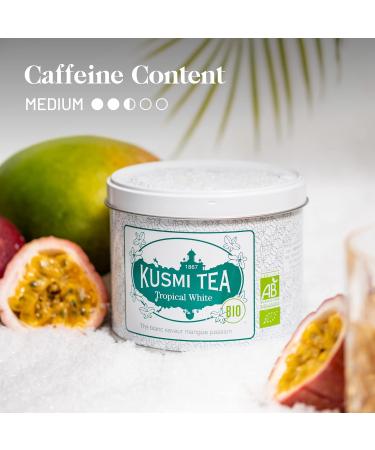 Kusmi Tea Tropical White Bio - 90g White Tea with Mango & Passion | Ideal Iced Tea - 40 Cups - Buy Online on GoSupps.com