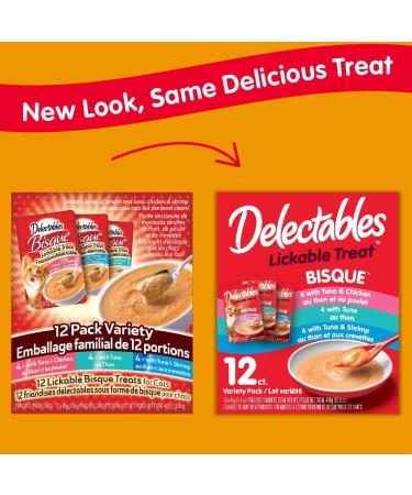 Hartz Delectables Bisque Lickable Wet Cat Treats Variety Flavours 24 Pack Variety Flavour 1 g (Pack of 24) - Buy Online on GoSupps.com
