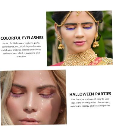 5 Pairs Colored False Eyelashes Natural Eyelashes Colorful Lashes Magnetic Eyelashes Cosmetics Toiletries Fake Eyelash Girls False Eyelashes Artificial Fiber Makeup Tools Dense 5d - Buy Online on GoSupps.com