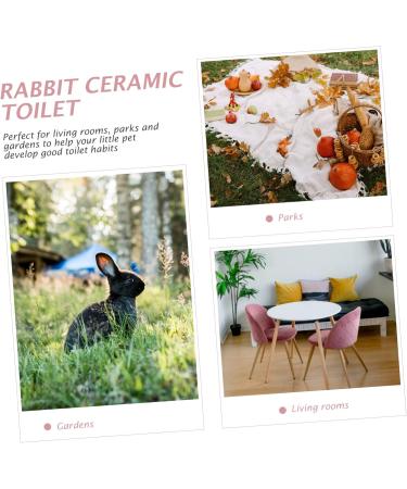 Levemolo Rabbit Toilet Pet Toilet Supply Rabbit Bedding Small Pet Toilet Bunny Bedding Litter Pink Ceramics 30X26X12.5cm Pink - Buy Online on GoSupps.com