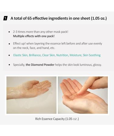 CQMONG Diamond Ampoule Sheet Mask (Pack of 10) - Korean Collagen Face Facial Mask for Elastic Skin Vitality & Moisture - Buy Online on GoSupps.com