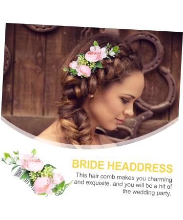 Mikinona 1pc Hair Comb Bride Headdress for Wedding Hair Accessories Bridal Floral Hair Headpiece Hair Clip Bride Wedding Headdress Cloth Artificial Flower Wedding Dress Bridegroom - Buy Online on GoSupps.com