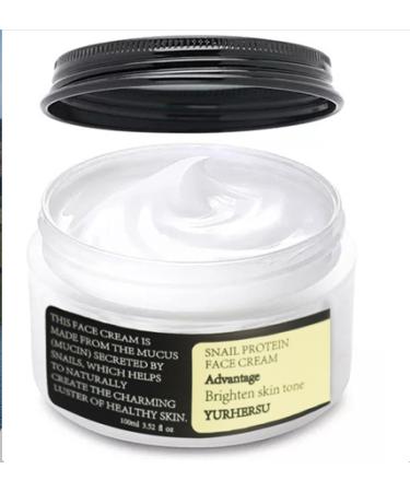 YURHERSU Facial cream with snail mucus hyaluronic acid and collagen 100 ml moisturizing care for sensitive irritated or red skin soothing and whitening skin