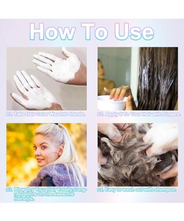  Zoxpm Washable Hair Dye 220g Temporary Hair Dye Hair Wax Color Washable Hair Color Wax for Men and Women Party Festival Cosplay Halloween (White 120g) - Buy Online on GoSupps.com