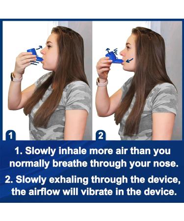 Lung Exerciser - Acapella Flutter Valve Device for Mucus Clearance & Lung Expansion | Breathing Trainer for Recovery - Dark Blue-e - Buy Online on GoSupps.com
