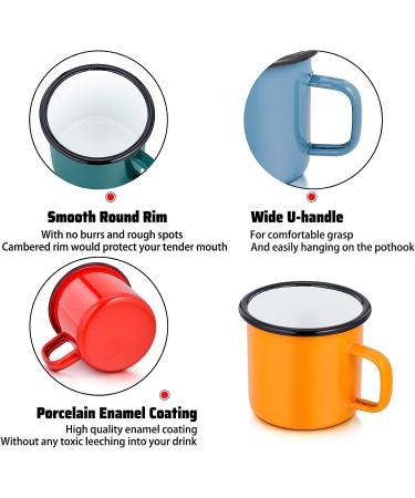 P&P CHEF Enamel Camping Coffee Mug Set of 6 - Lightweight & Portable 12oz Multicolor Cups for Family Gathering, Parties, Camping - Durable and Vibrant Colored Mugs - Buy Online on GoSupps.com