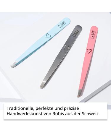 Rubis Tweezers Heart - Pink Slanted Eyebrow Tweezers with Heart Engraving | International Shipping - Buy Online on GoSupps.com
