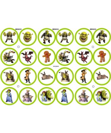 24 Fabulous Pre-Cut Edible Wafer Cake Toppers: Shrek & Friends - Buy Online on GoSupps.com