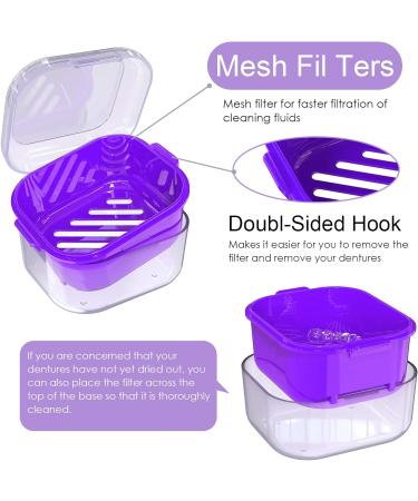 Argomax Denture Box - Dark Purple Prosthesis Storage Cleaning & Soaking Solution with Sieve | Durable & Stylish Dentistry Box - Buy Online on GoSupps.com