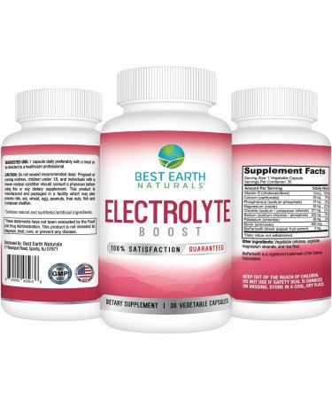 Buy Best Earth Naturals Electrolyte Support Supplement - Vitamin D Calcium Magnesium & More - 30 Capsules for Optimal Electrolyte Balance - Buy Online on GoSupps.com