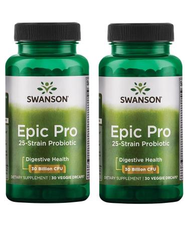 Swanson Epic Pro 25-Strain Probiotic Digestive 30 Billion CFU 30 Veggie DrCaps
