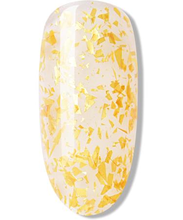 Bluesky Golden Flake No Wipe Top Coat 10ml GLT01 Gold Leaf Gel Nail Polish for 21 Day Manicure Professional Salon& Home Use Requires Curing Under LED UV Nail Lamp - Buy Online on GoSupps.com