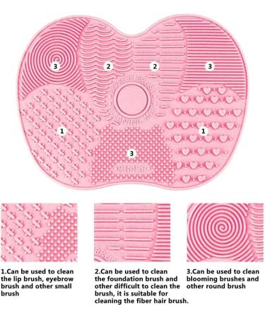 Makeup Brush Cleaner Mat Make Up Cleaning Pad Cosmetic Cleaning Pad Scrubber Board Tool with Suction Cups Pink normal - Buy Online on GoSupps.com