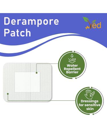 VED Dermapore Waterproof Adhesive Wound Dressing - 6x7cm Medium for Cuts Grazes Diabetic & Venous Leg Ulcers - Pack of 5 - Buy Online on GoSupps.com