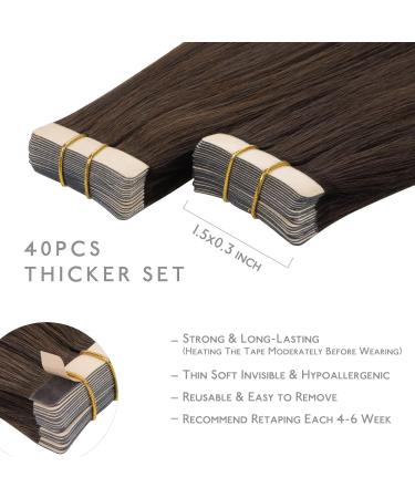 Buy If Salife Tape Extensions - 40PCS 60g 10 inch Chocolate Brown Real Hair Extensions | Invisible Silky Straight Skin Weft - Buy Online on GoSupps.com