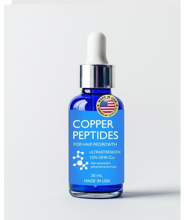 Copper Peptides for Hair Growth | Ultrastrong 10% GHK-Cu Serum - 7x Absorption | Made in USA - Buy Online on GoSupps.com