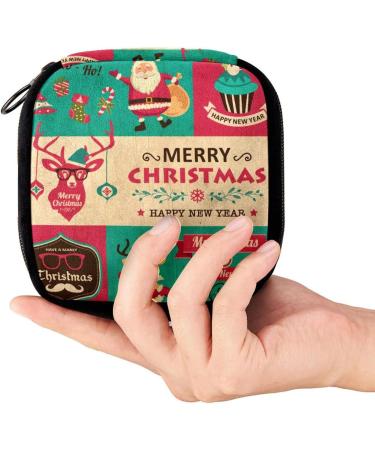 GIAPB Period Bag - Sanitary Napkin Storage & Makeup Pouch | Vintage Christmas Color - Buy Online on GoSupps.com