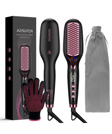 Hair Straightener Brush Brush Straightener for Women with Anti-Scald & Auto Temperature Lock and Auto-Off MCH Ceramic Heating