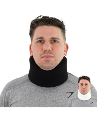 SOLACE BRACING Perfect Fit Neck Support (2 Colours/15 Sizes) - British Made & NHS Supplied Cervical Neck Collar Brace for Stabilising Day & Night - No.1 for Pain & Pressure Relief - Black - 19" x 2.5" 19" x 2.5" Black