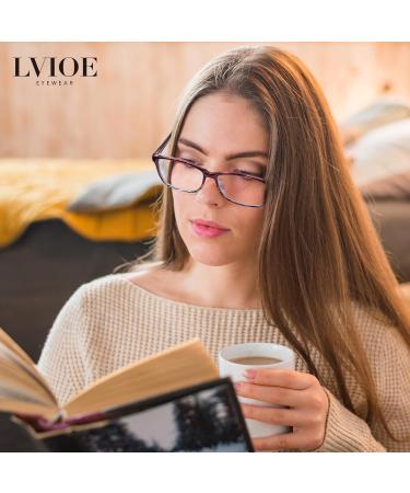 Buy LVIOE Clear Real Glasses - Smoky Quartz Blue Light Blocking Reading Glasses LR5189 Purple/Clear 3.0x - International Shipping Available - Buy Online on GoSupps.com