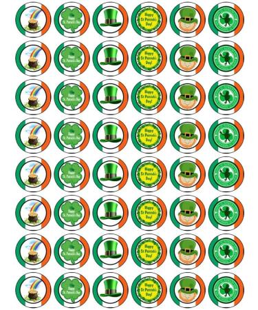 48x ST PATRICKS DAY EDIBLE PREMIUM CUPCAKE CAKE TOPPERS IRISH IRELAND D1 - Buy Online on GoSupps.com