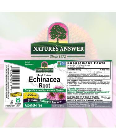 Echinacea Extract | Immune Support | Vegan, Gluten-Free, Non-GMO | 2oz - Nature's Answer - Buy Online on GoSupps.com