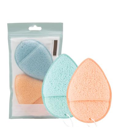DAGEDA 2 PCS Konjac Facial Sponge, Deep Pore Cleansing And Exfoliating Blackheads, Daily Facial Cleansing, Makeup Remover, Glove Bath Sponge, Suitable For All Skin Types, Reusable 1 Count (Pack of 2)