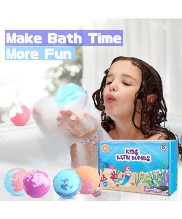 Organic Mermaid Bath Bombs for Kids 6 Pack with Surprise Inside | Handmade Natural Gifts for Girls Ages 4-8 - Buy Online on GoSupps.com