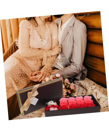 minkissy 12 Rose Soap Valentines Valentines Plushie Rose Flower Bath Soap Box with Bear Christmas Sto Rose Petal Soap Floral Scented Bath Soap Rose Bath Soap - Buy Online on GoSupps.com