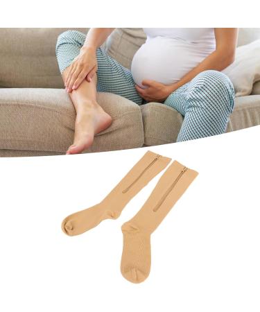 Zerodis Compression Stockings with Zipper for Women - 15-20 mmHg Support for Varicose Veins (L/XL) - Promotes Blood Circulation - Buy Online on GoSupps.com