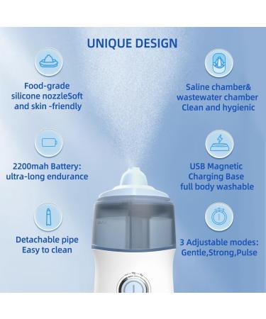 Nasal Irrigator with Gentle Spray - Ultra Fine Mist for Sinus Relief | Waterproof Nose Cleaner Aspirator System - Fast International Shipping - Buy Online on GoSupps.com