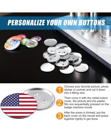 300 Pieces Blank Button Making Supplies Round Badge Button Parts Metal Button Pin Badge Kit for Button Maker Machine  Including Metal Shells Back Cover and Clear Film (Tinplate 1.46 Inch) 37 mm/ 1.46 Inch  metal - Buy Online on GoSupps.com