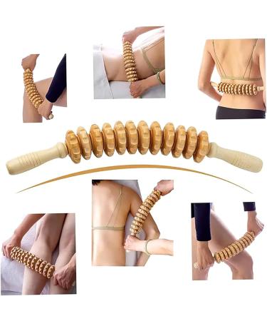 Wood Massage Roller - 360 Curved Muscle Relief Tool | 12 Roll Back Massage Rope for Pain Relief & Body Shaping - Buy Online on GoSupps.com