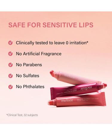 Melixir Vegan Lip Treatment Trio Sheer Tinted Lip Balm for Instant Hydration & Shine Moisturizing Lip Gloss Vegan Collagen Jojoba Oil & Rice Cruelty-Free Korean Skincare Gift Set for Women - Buy Online on GoSupps.com