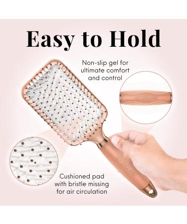 Paddle Brush for Detangling & Styling - Professional Large Hairbrush for All Hair Types - Rose Gold Black by Lily England - Buy Online on GoSupps.com
