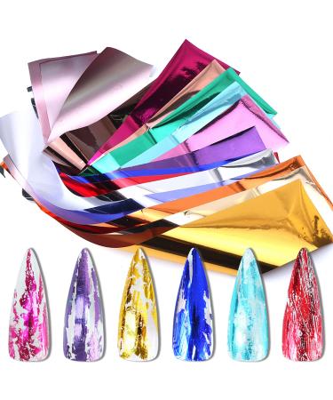 14 Colors Metallic Nail Foil Transfer Stickers Nail Art Accessories Holographic Effect Nail Foils Supply Gold Silver Matte Transfer Foils Nail Decals for Women Girls Manicure Tips Decoration A1 - Buy Online on GoSupps.com