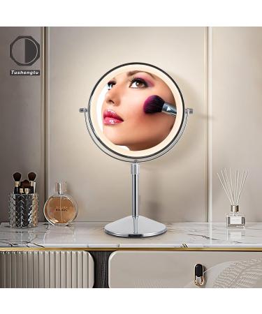 TUSHENGTU 8 Height Adjustable Makeup Mirror with Lights and 10x Magnification - 3 Color Options - Buy Online on GoSupps.com
