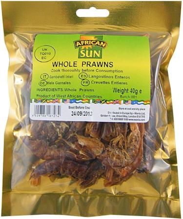 African Sun Whole Prawns 40g-Fd