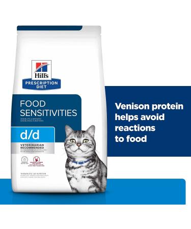 Hill's Prescription Diet d/d Skin/Food Sensitivities Venison Dry Cat Food 8.5lb - Pack of 1 - Buy Online on GoSupps.com