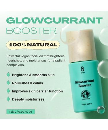 BYBI Beauty Glowcurrant Booster Face Oil - Brightening & Smoothing Vegan Facial Oil with Blackcurrant Seed Oil & White Willow Bark - Nourishing & Firming - Improve Skin Elasticity - 15ml Glowcurrant Booster (15ml) - Buy Online on GoSupps.com