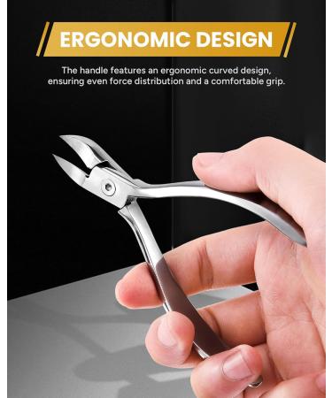 Professional Toenail Clippers for Thick Nails | Ingrown Nail Clippers for Men Women & Seniors | Premium Stainless Steel Super Sharp Curved Blades - Buy Online on GoSupps.com
