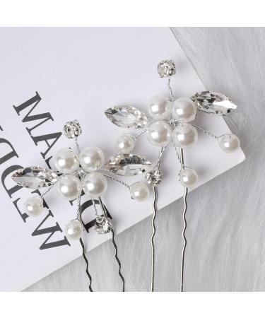 Shop Tseenyi Bridal Hair Accessories - Rhinestone Pearl Hair Clips & Crystal Hairpins for Weddings | Perfect Valentine's Day Gift - Buy Online on GoSupps.com