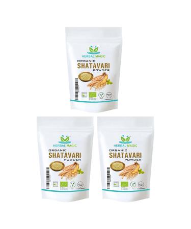 Herbal Magic's Organic Shatavari Root Powder(Asparagus racemosus)-Prized Herb in Ayurveda-Plant of 100 Roots superfood Combi with Milk& Honey - Free from Fillers&Preservatives-300g Shatavari Root Powder 300.00 g (Pack of 1)
