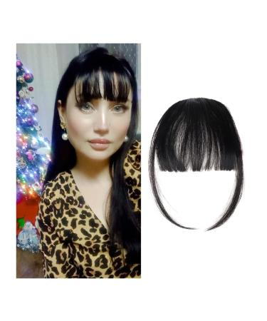 Bangs Hair Clip Fake Synthetic Air Bangs Clip-in Hair Extension Fringe Natural False Blunt Hairpiece Clip in Front Neat air bangs with with Temples for Women Bangs Clip in Hair (Size : 1 PC Color : 1 PC K18-2