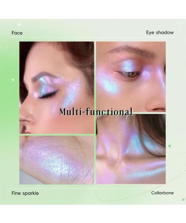 Buy Lunar Glow Face Highlighter Palette - Multichrome Shimmer & Glitter for Body Cheek & Eye Makeup | #1 Chameleon Illuminator - Buy Online on GoSupps.com